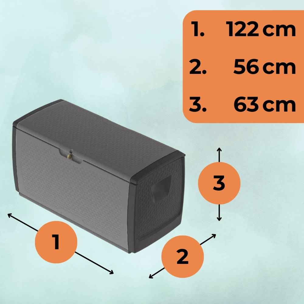 Gartenbox Auflagenbox Wasserdicht Box für Gartenauflagen Aufbewahrungsbox Garten Kissenbox Outdoor XXL Gartentruhe Wetterfest mit Rollen 430 L grau