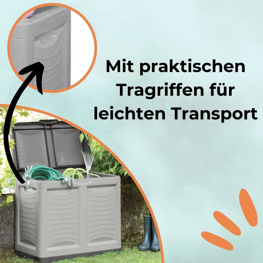 Gartenbox Auflagenbox Aufbewahrungsbox Garten Kissenbox Wasserdicht 220 L Gartentruhe Terrasse Wetterfest Auflagen Box Kiste XXL