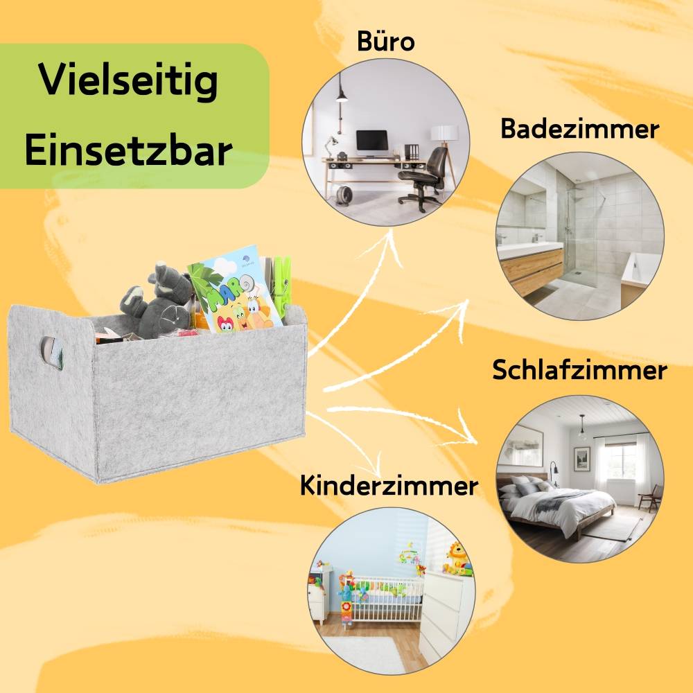 6x Aufbewahrungsbox faltbar Stoff Aufbewahrungskorb faltbar Schrank Organizer Filzkorb Aufbewahrung faltbare Stoffbox klein 25x31x15 hellgrau