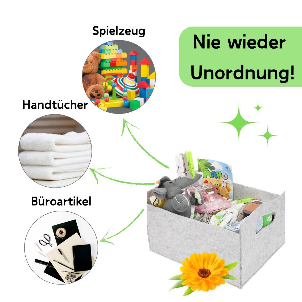 6x Aufbewahrungsbox faltbar Stoff Aufbewahrungskorb faltbar Schrank Organizer Filzkorb Aufbewahrung faltbare Stoffbox klein 25x31x15 hellgrau