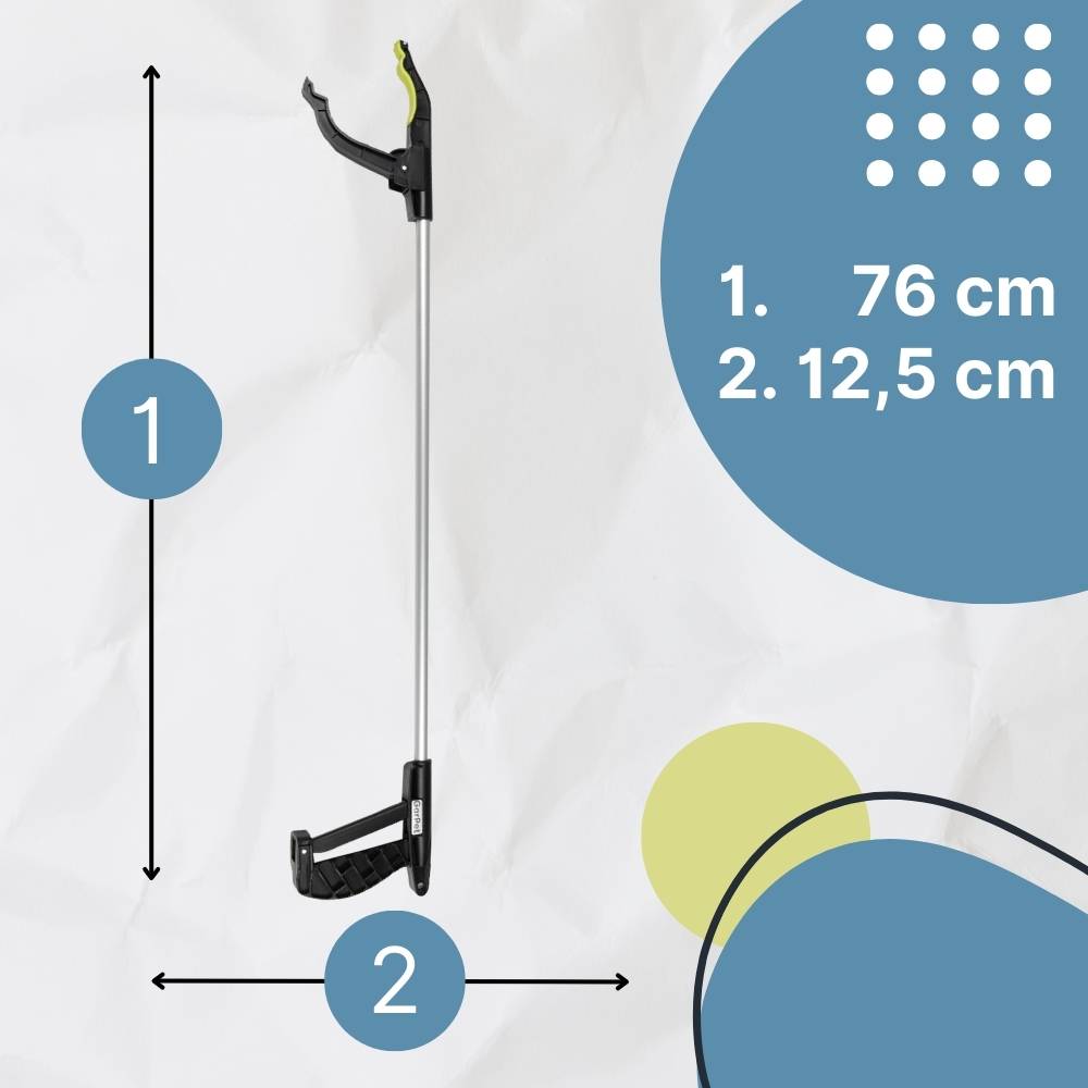 Greifzange Müllzange Müllgreifer Greifer für Senioren Müllzange Kinder Greifzange für Müll Müllsammler Aluminium Drehbar mit Magnet