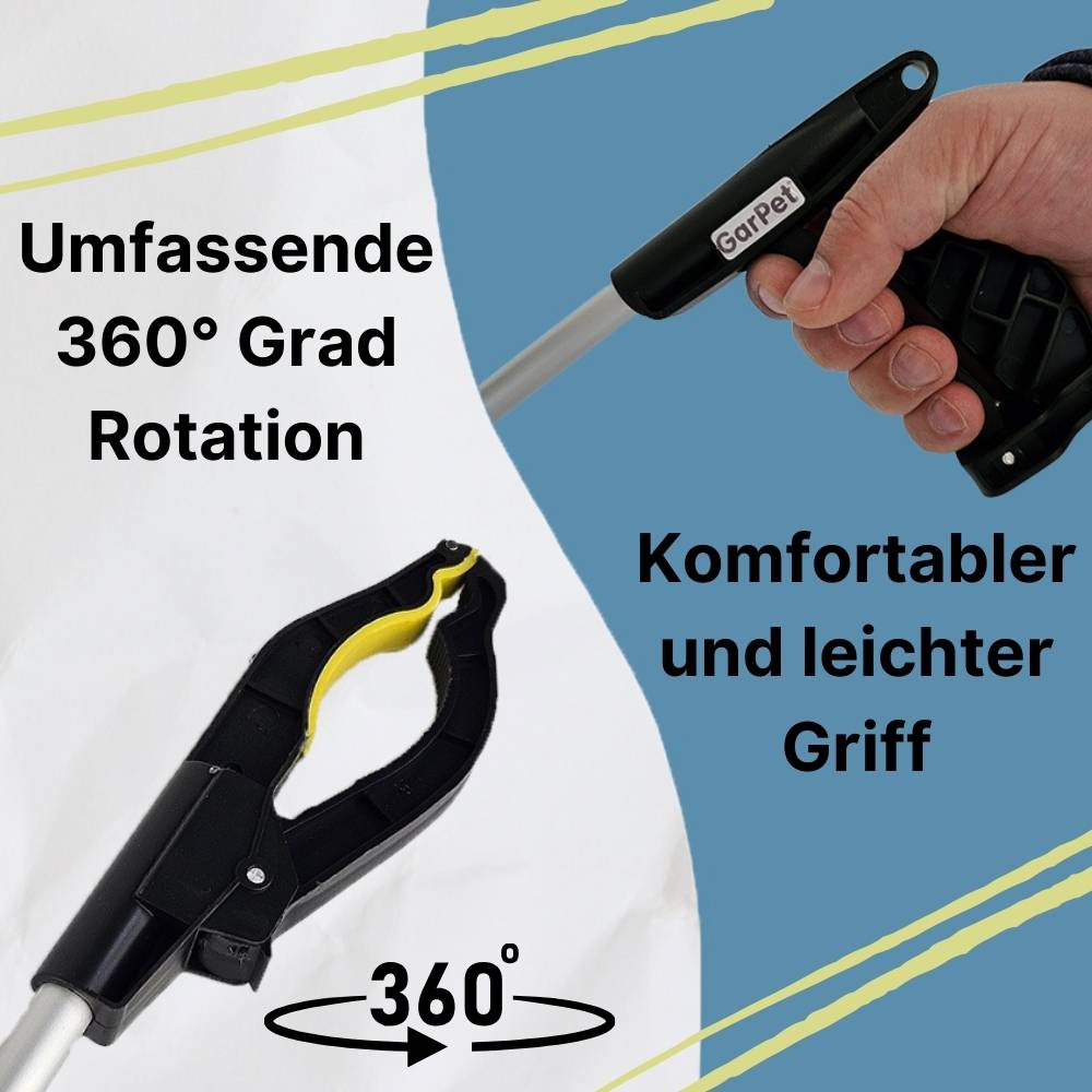 Greifzange Müllzange Müllgreifer Greifer für Senioren Müllzange Kinder Greifzange für Müll Müllsammler Aluminium Drehbar mit Magnet