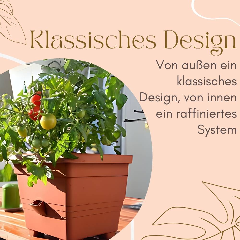2x Pflanzkübel Rechteckig Pflanzkübel Groß Außen Blumenkübel Outdoor Pflanztopf Pflanzkasten Blumentopf Wasserspeicher 35 cm Terrakotta