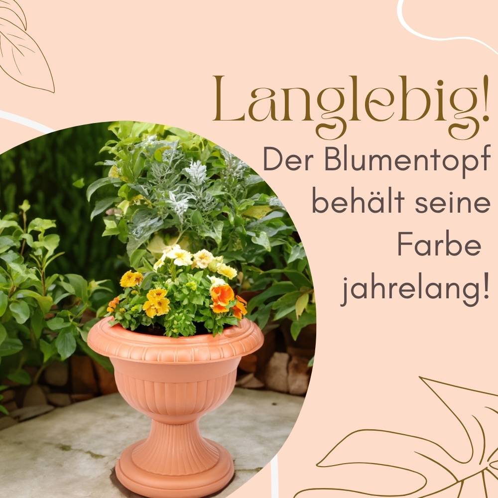 2x Blumentopf mit Ständer Blumensäule Standfuß Pflanztopf Grabvase Friedhofsvase Blumentopf mit Füßen Blumentopf Ständer Terrakotta 30 cm