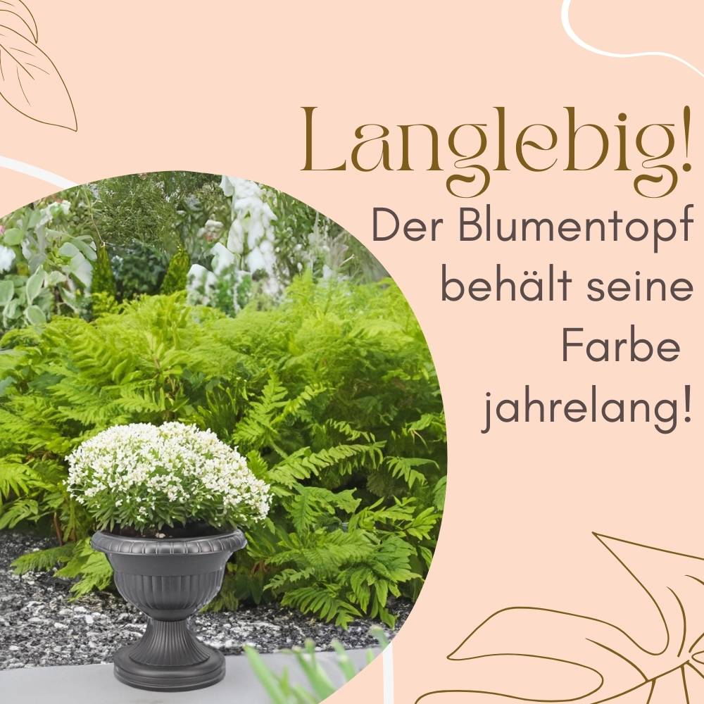 4x Blumentopf mit Ständer Blumensäule Standfuß Pflanztopf Grabvase Friedhofsvase Blumentopf mit Füßen Blumentopf Ständer Grau 30 cm