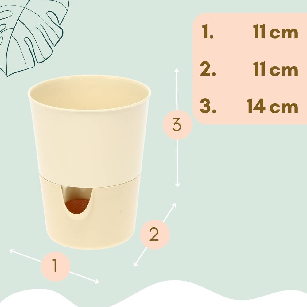 4x Kräutertopf Selbstbewässernd Selbstbewässerungstopf Kräutertopf Küche Basilikum Topf Blumentopf mit Bewässerungssystem Fensterbank Elfenbein