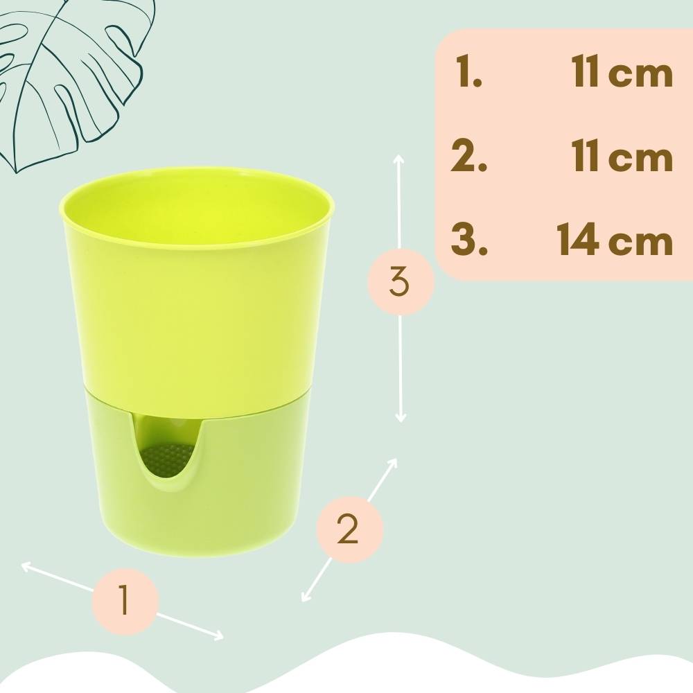 4x Kräutertopf Selbstbewässernd Selbstbewässerungstopf Kräutertopf Küche Basilikum Topf Blumentopf mit Bewässerungssystem Fensterbank Grün 11 c