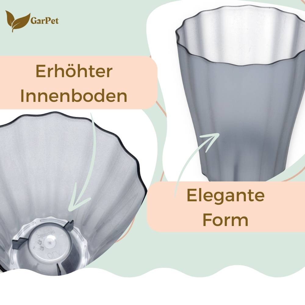 4x Orchideentopf Transparent Orchideen Übertopf Pflanztöpfe Übertöpfe für Orchideen aus Kunststoff Innen Durchsichtig Elegant 16 cm rauchfarbig