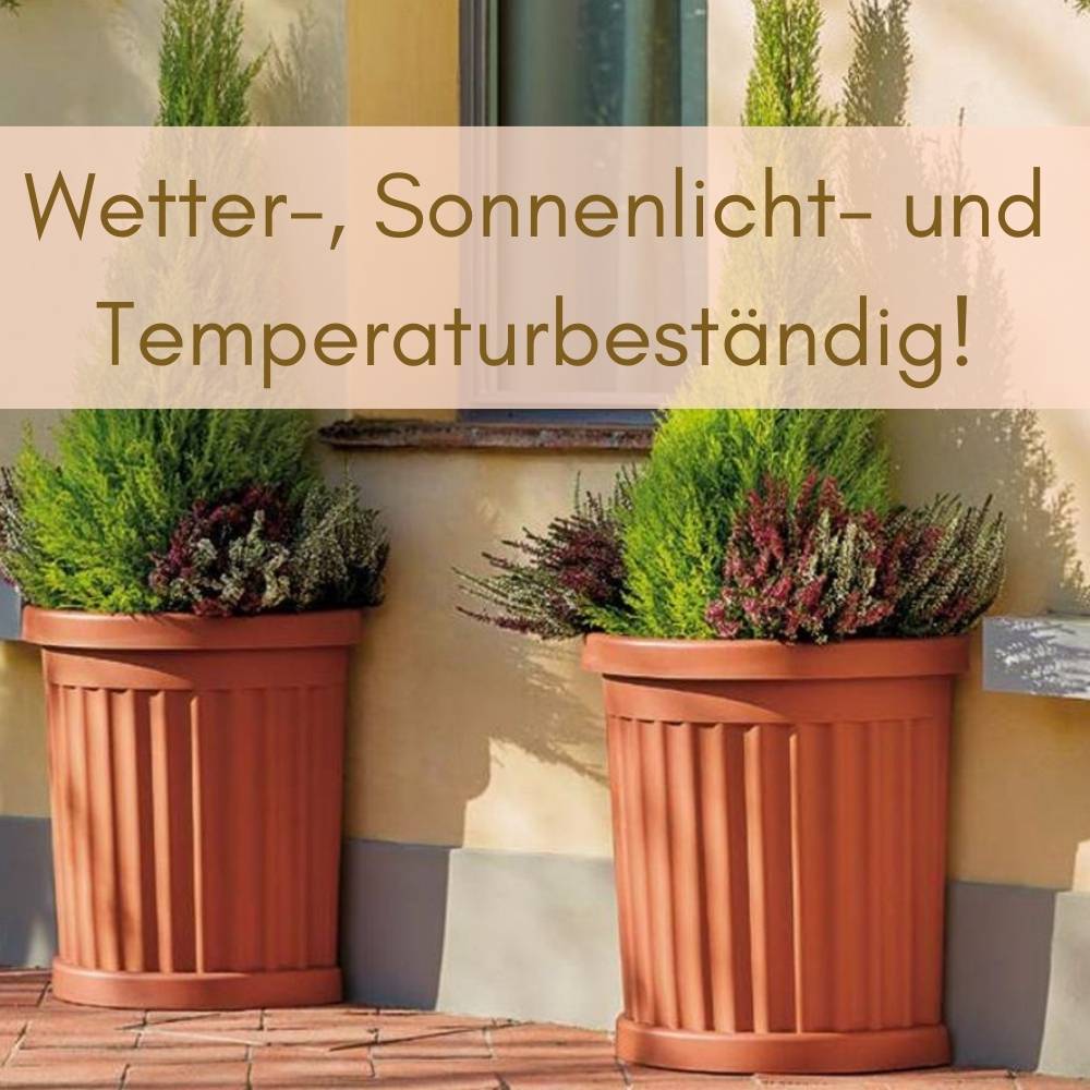 2x Pflanzkübel Halbrund direkt an der Wand Pflanzkübel Groß Außen Blumenkübel Outdoor Pflanztopf Pflanzkasten Blumentopf 50 Terrakotta