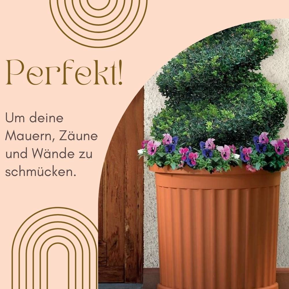 2x Pflanzkübel Halbrund direkt an der Wand Pflanzkübel Groß Außen Blumenkübel Outdoor Pflanztopf Pflanzkasten Blumentopf 50 Terrakotta