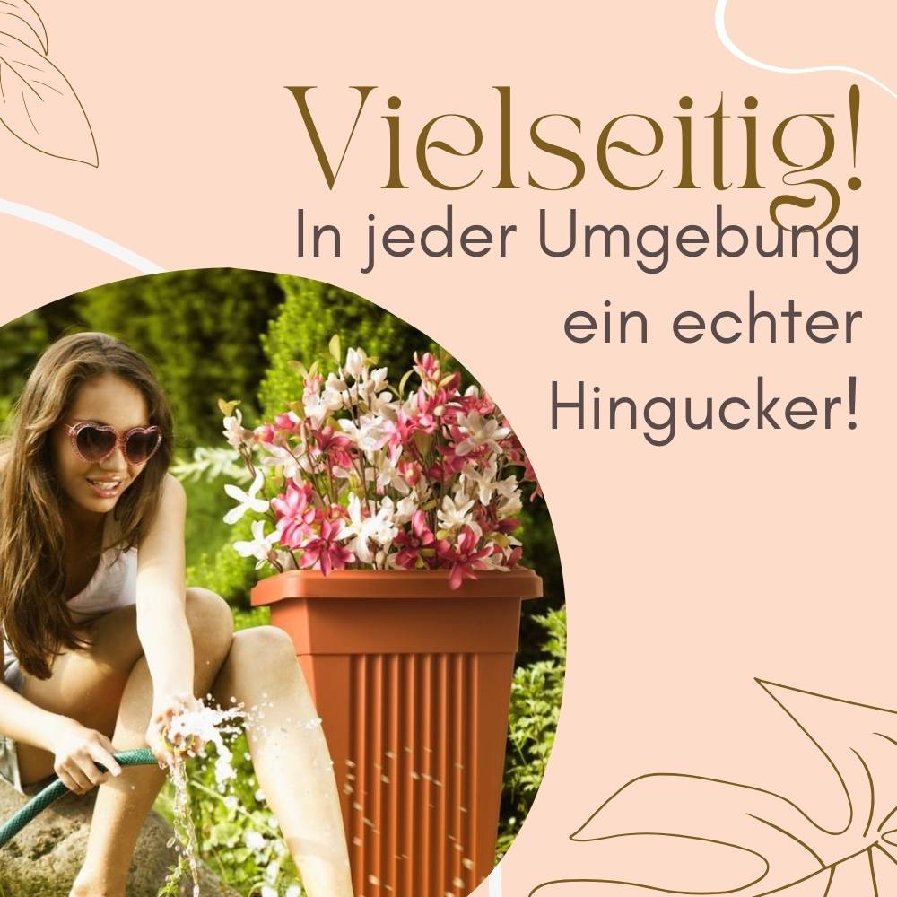 2x Pflanzkübel Pyramide Pflanzkübel Groß Außen Blumenkübel Outdoor Pflanztopf Pflanzkasten Blumentopf mit Untersetzer Rechteckig 50 Terrakotta