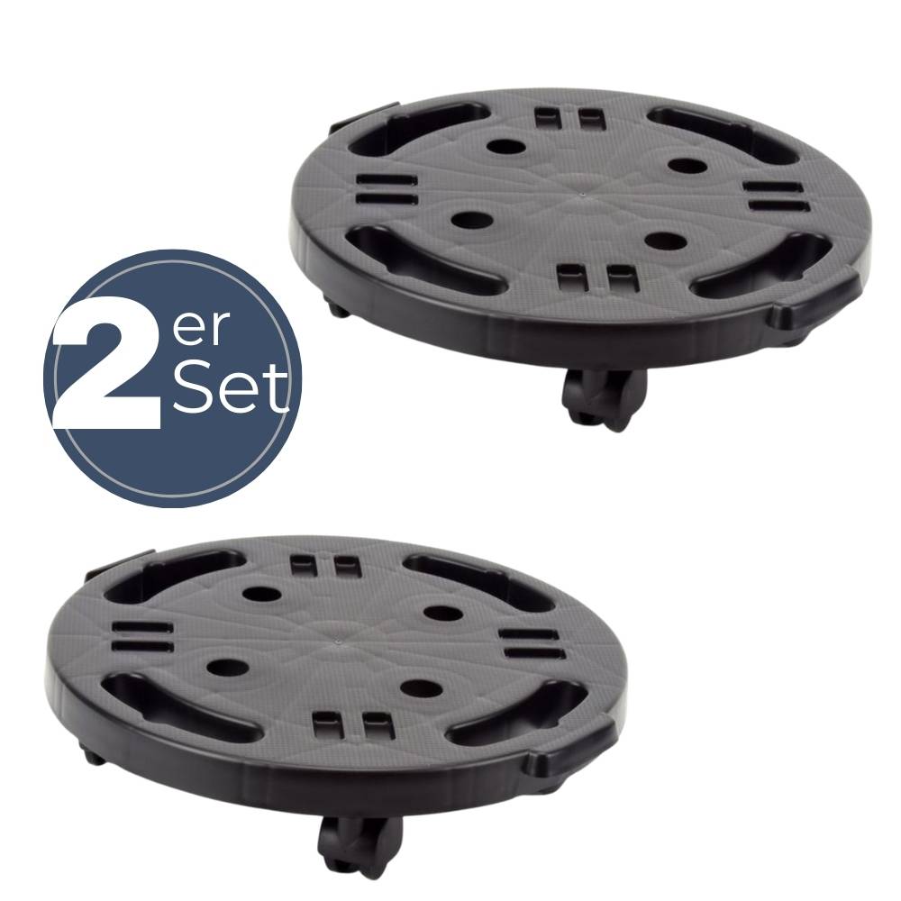 2x Transportroller Rollbrett Transportrollen Rollbrett Werkstatt Pflanzen Rollbretter Transport Möbelrollen flach Pflanzenroller rund Transporthilfe