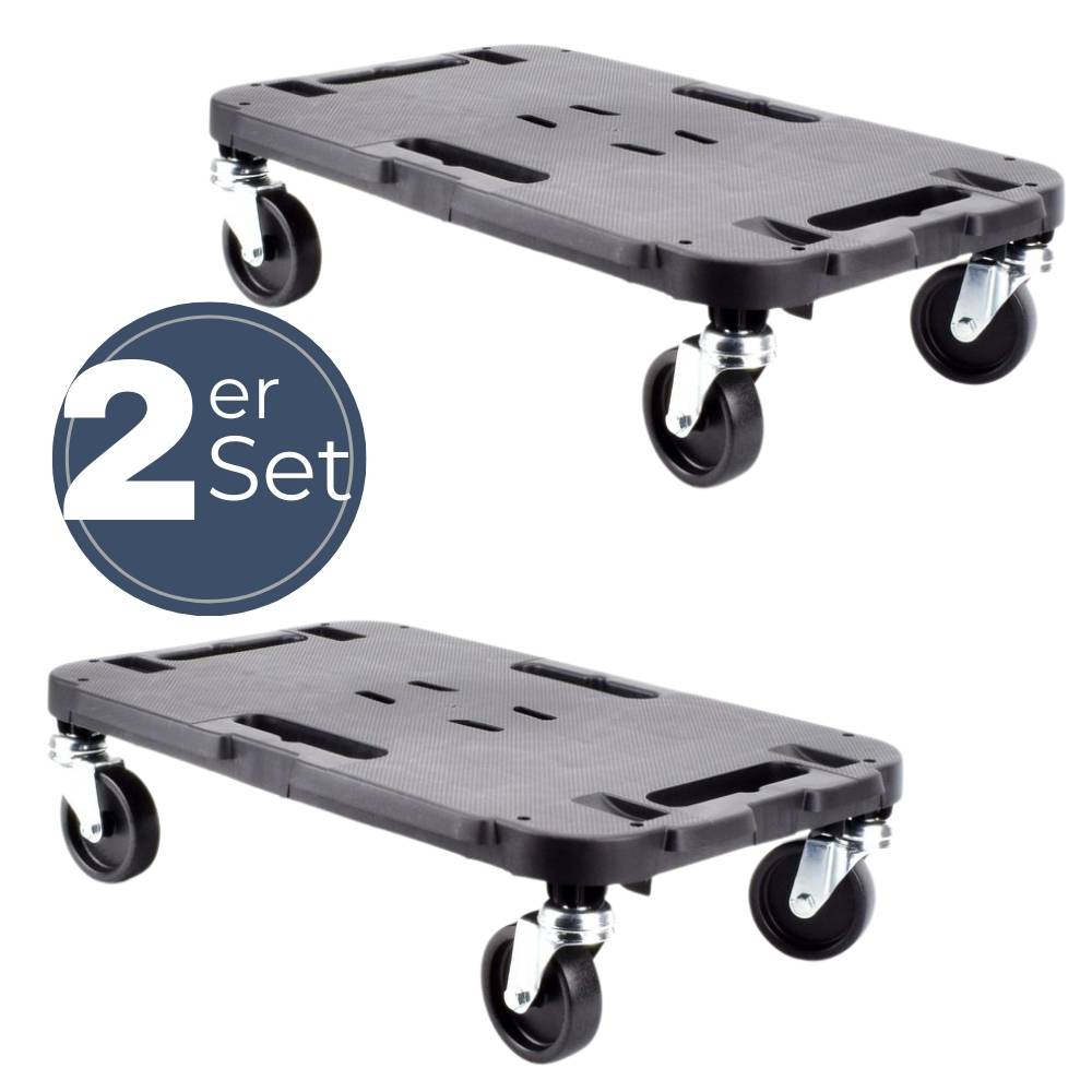 2x Transportroller Rollbrett Transportrollen Rollbrett Werkstatt Pflanzen Rollbretter Transport Möbelrollen flach Pflanzenroller eckig