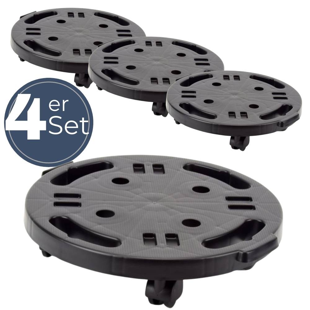 4x Transportroller Rollbrett Transportrollen Rollbrett Werkstatt Pflanzen Rollbretter Transport Möbelrollen flach Pflanzenroller rund Transporthilfe