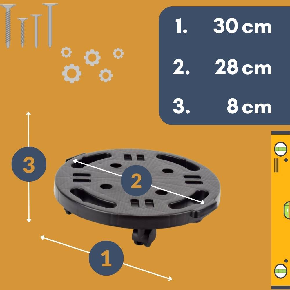 4x Transportroller Rollbrett Transportrollen Rollbrett Werkstatt Pflanzen Rollbretter Transport Möbelrollen flach Pflanzenroller rund Transporthilfe