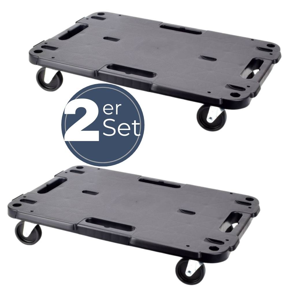 2x Transportroller Rollbrett Transportrollen Rollbrett Werkstatt Pflanzen Rollbretter Transport Möbelrollen flach Pflanzenroller eckig