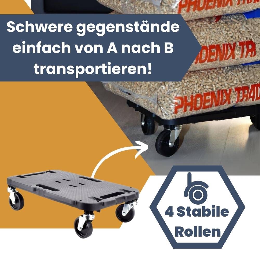 2x Transportroller Rollbrett Transportrollen Rollbrett Werkstatt Pflanzen Rollbretter Transport Möbelrollen flach Pflanzenroller eckig