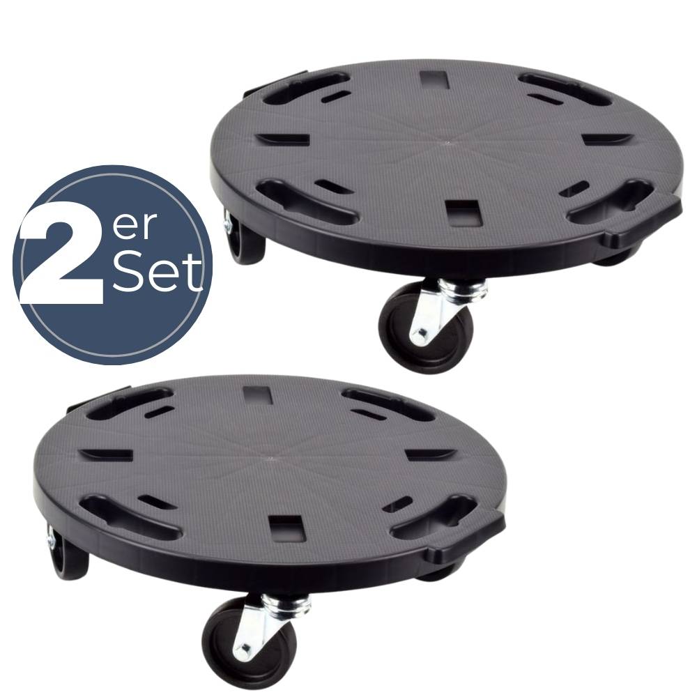 2x Transportroller Rollbrett Transportrollen Rollbrett Werkstatt Pflanzen Rollbretter Transport Möbelrollen flach Pflanzenroller rund Transporthilfe