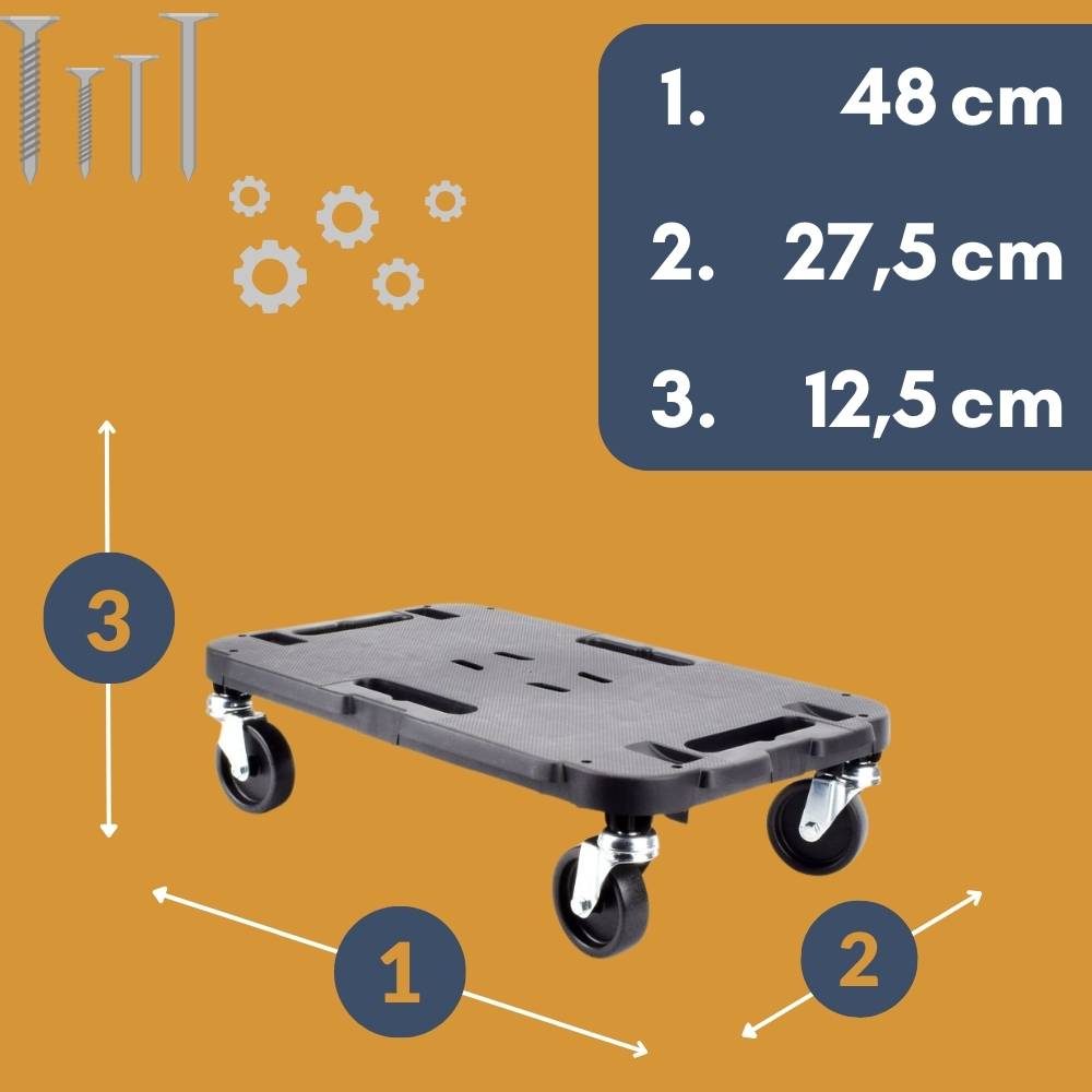 4x Transportroller Rollbrett Transportrollen Rollbrett Werkstatt Pflanzen Rollbretter Transport Möbelrollen flach Pflanzenroller eckig