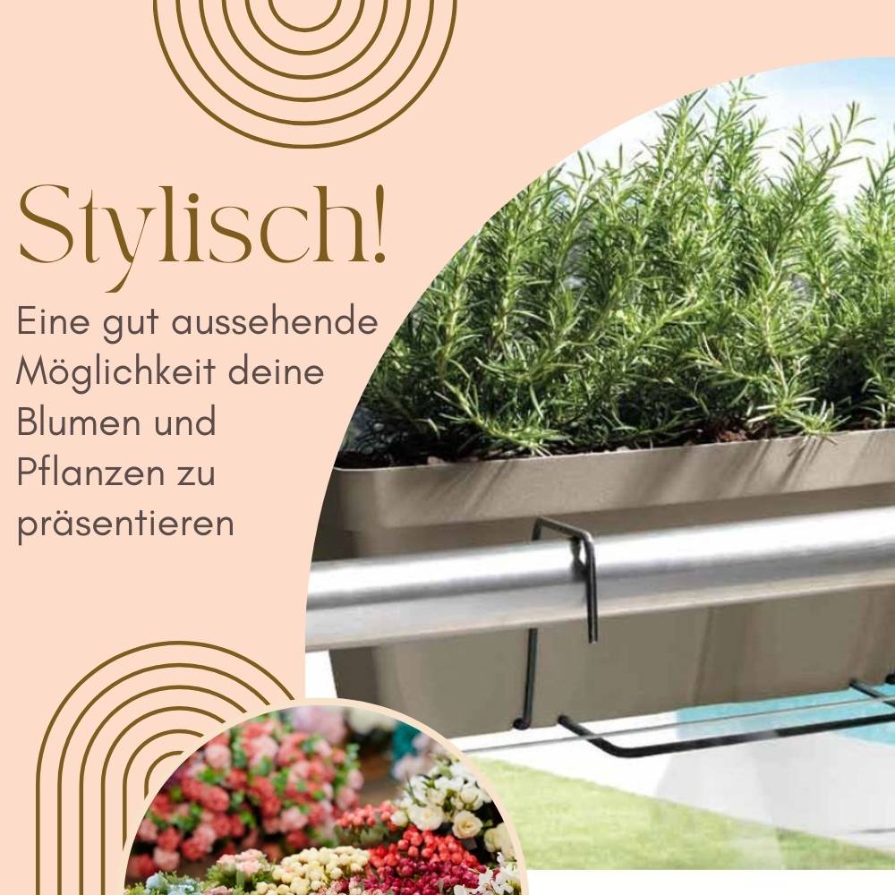 2x Blumenkasten Balkongeländer Balkon Blumenkasten Balkonkasten mit Halterung Balkonkasten Geländerkästen Balkonkasten mit Wasserspeicher 60 cm