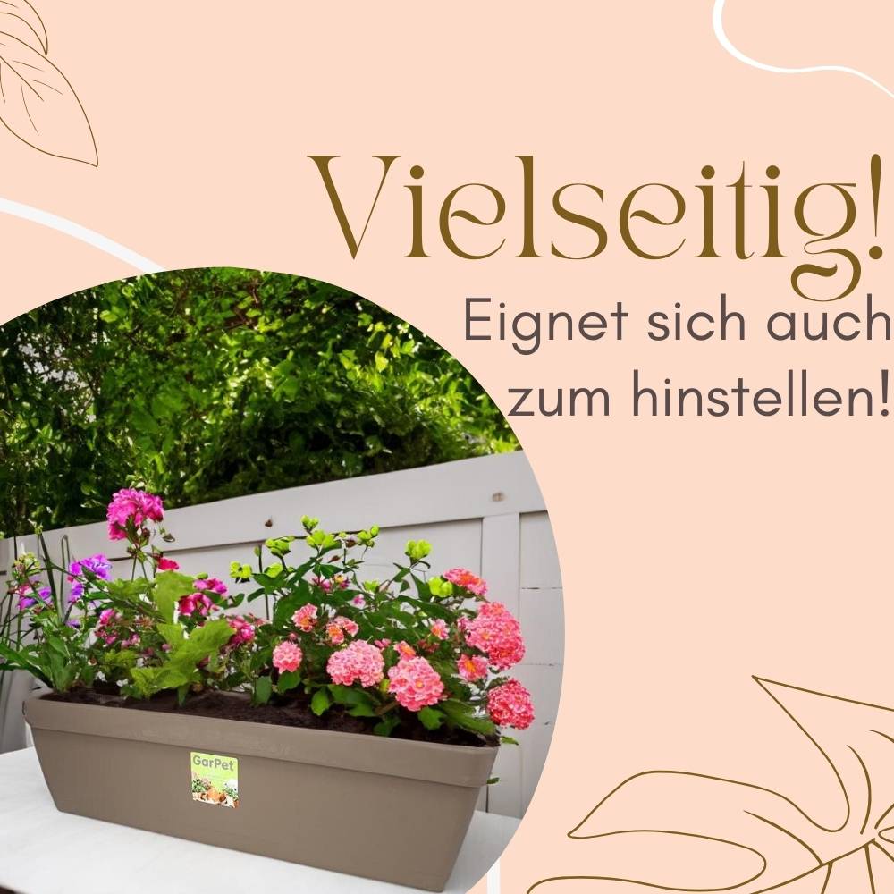 2x Blumenkasten Balkongeländer Balkon Blumenkasten Balkonkasten mit Halterung Balkonkasten Geländerkästen Balkonkasten mit Wasserspeicher 60 cm