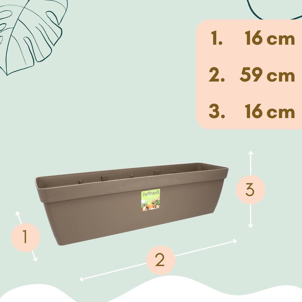 4x Blumenkasten Balkongeländer Balkon Blumenkasten Balkonkasten mit Halterung Balkonkasten Geländerkästen Balkonkasten mit Wasserspeicher 60 cm