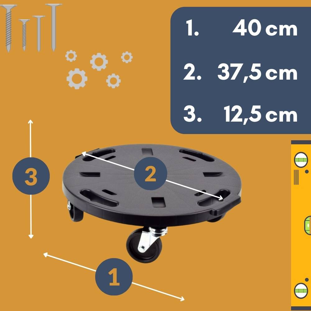 4x Transportroller Rollbrett Transportrollen Rollbrett Werkstatt Pflanzen Rollbretter Transport Möbelrollen flach Pflanzenroller rund Transporthilfe
