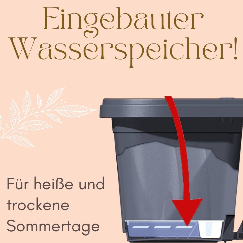 4x Blumenkasten Balkongeländer Balkon Blumenkasten Balkonkasten mit Halterung Balkonkasten Geländerkasten Balkonkasten mit Wasserspeicher 50 cm Grau
