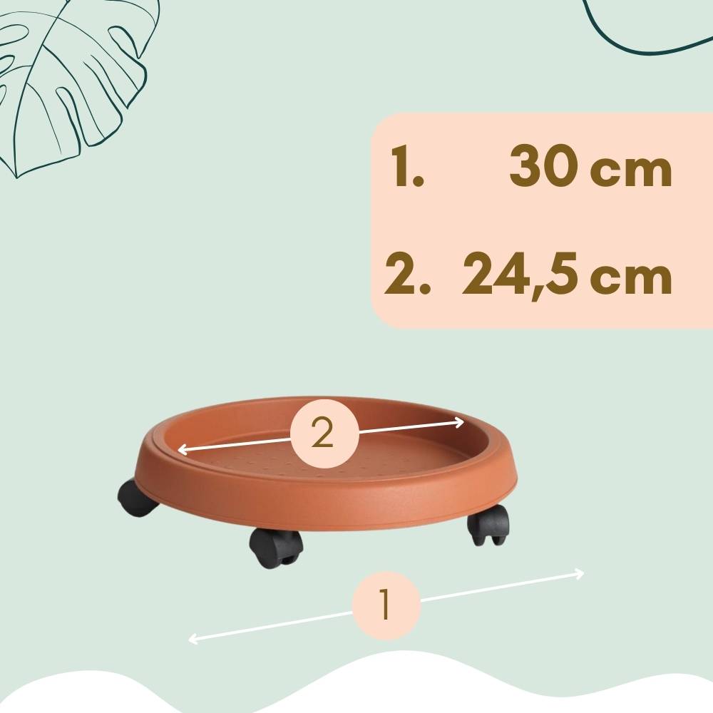 4x Pflanzenroller Outdoor Wetterfest Rollbrett Pflanzen Blumentopf Untersetzer mit Rollen Pflanzenroller Rund Blumenroller 25 cm