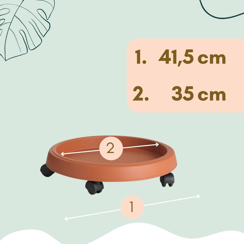 4x Pflanzenroller Outdoor Wetterfest Rollbrett Pflanzen Blumentopf Untersetzer mit Rollen Pflanzenroller Rund Blumenroller 35 cm