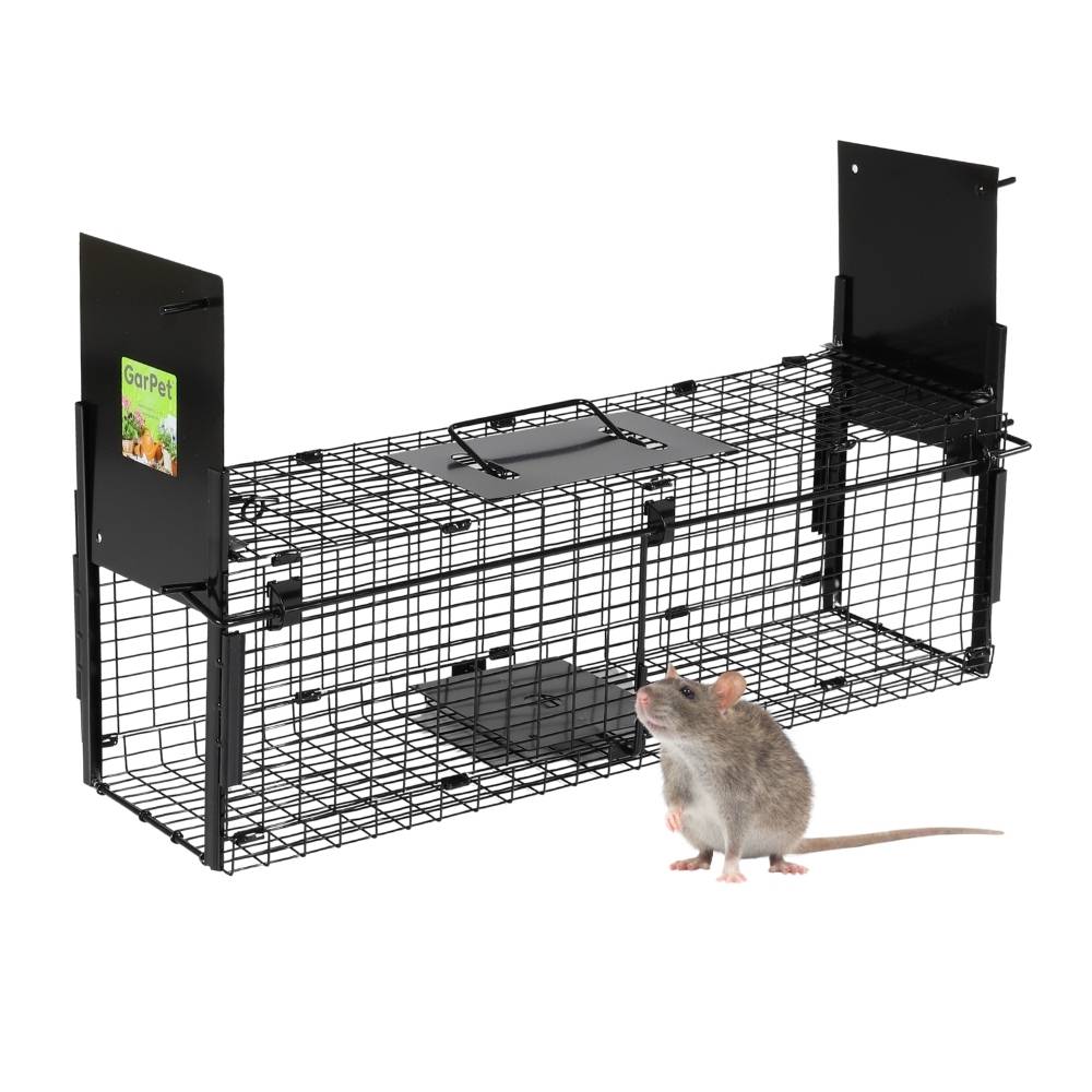 Rattenfalle Doppeltür Lebendfalle Marder Siebenschläfer Eichhörnchenfalle Drahtfalle Tierfalle Hasenfalle Wetterfest 60