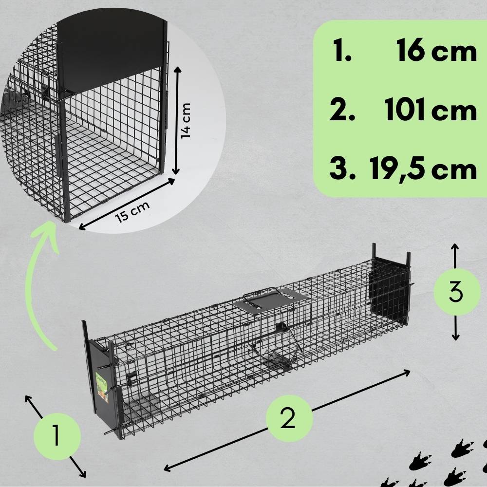 Rattenfalle Doppeltür Lebendfalle Marder Siebenschläfer Eichhörnchenfalle Drahtfalle Tierfalle Hasenfalle Wetterfest 100
