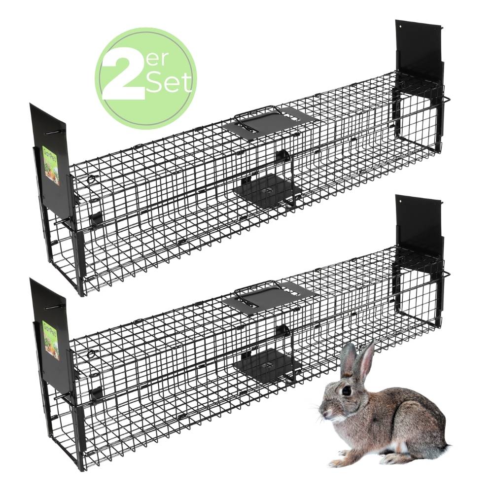 2x Rattenfalle Doppeltür Lebendfalle Marder Siebenschläfer Eichhörnchenfalle Drahtfalle Tierfalle Hasenfalle Wetterfest 100