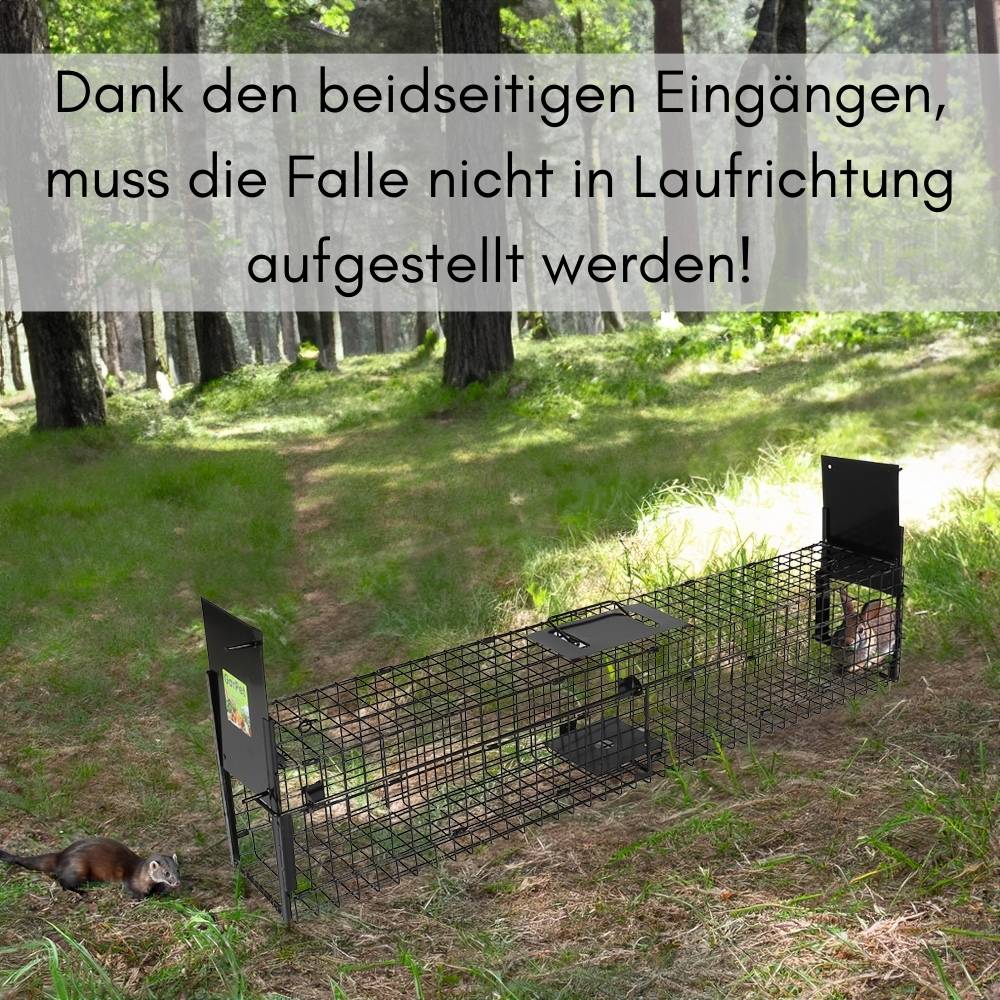 2x Rattenfalle Doppeltür Lebendfalle Marder Siebenschläfer Eichhörnchenfalle Drahtfalle Tierfalle Hasenfalle Wetterfest 100