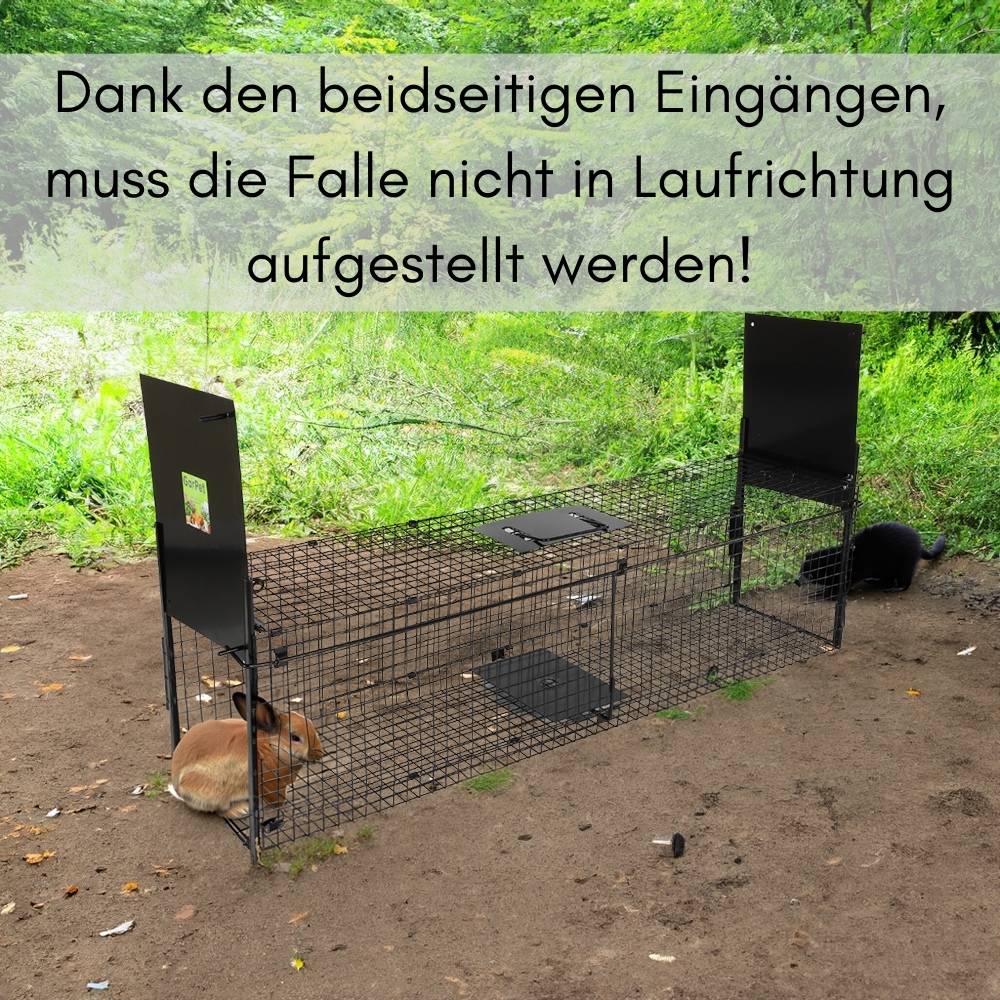 2x Waschbärfalle Doppeltür Lebendfalle Marder Fuchsfalle Eichhörnchenfalle Drahtfalle Tierfalle Hasenfalle Wetterfest 100
