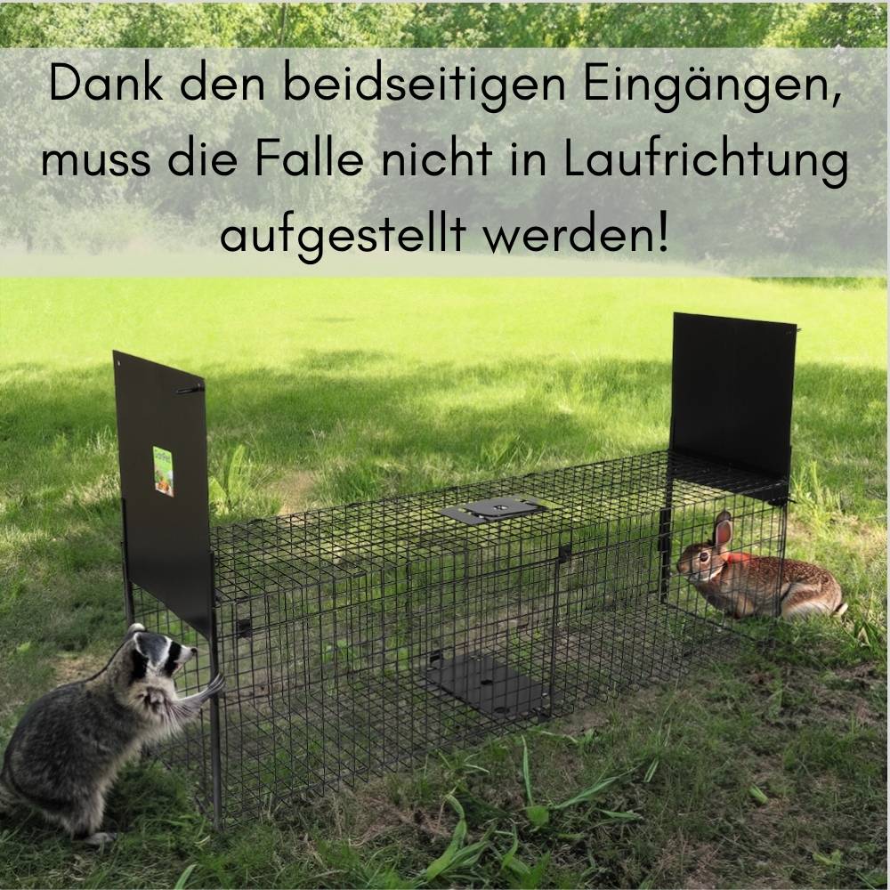 2x Waschbärfalle Trap Doppeltür Lebendfalle Marder Fuchsfalle Eichhörnchenfalle Drahtfalle Tierfalle Hasenfalle Wetterfest 120
