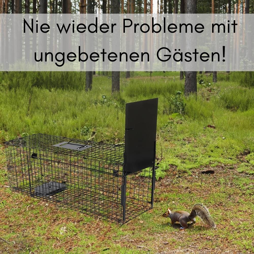 2x Fuchsfalle Einzeltür Lebendfalle Marder Waschbärfalle Eichhörnchenfalle Drahtfalle Tierfalle Hasenfalle Wetterfest 80
