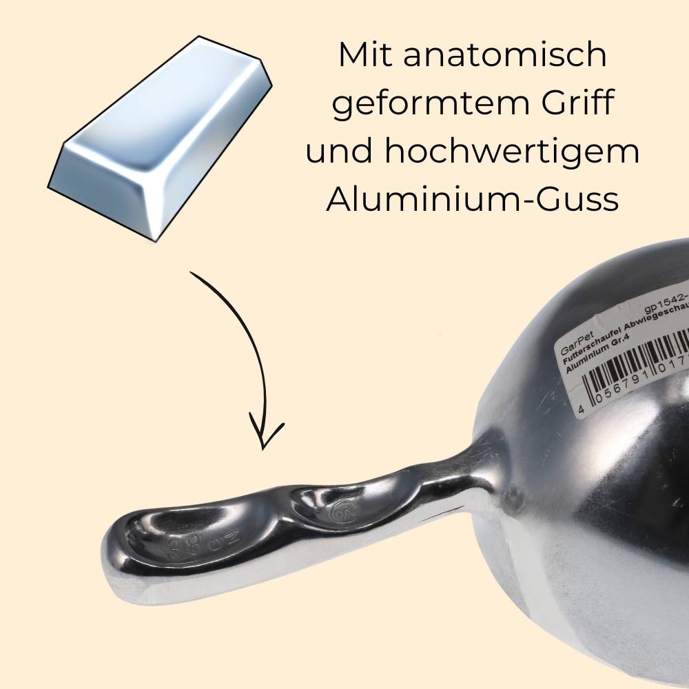 2x Futterschaufel Aluminium 400 ml Mehlschaufel Eisschaufel Abwiegeschaufel Sackschaufel Schaufel Metall Teeschaufel Gewürzschaufel klein
