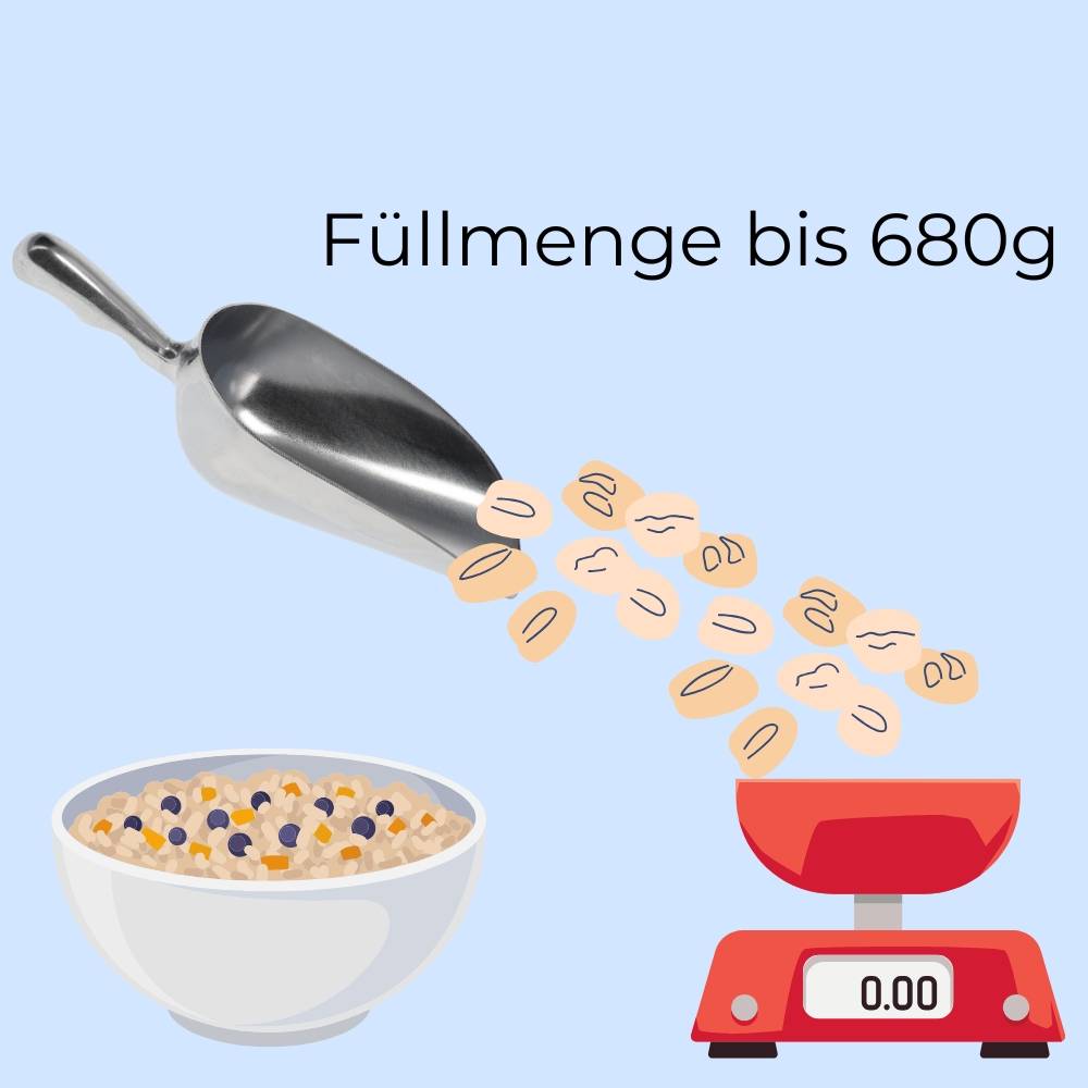 2x Futterschaufel Aluminium 750 ml Mehlschaufel Eisschaufel Abwiegeschaufel Sackschaufel Getreideschaufel Schaufel Metall