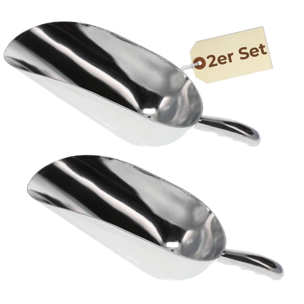 2x Futterschaufel Pferd Aluminium 2500 ml Mehlschaufel Eisschaufel Abwiegeschaufel Sackschaufel Getreideschaufel Schaufel Metall