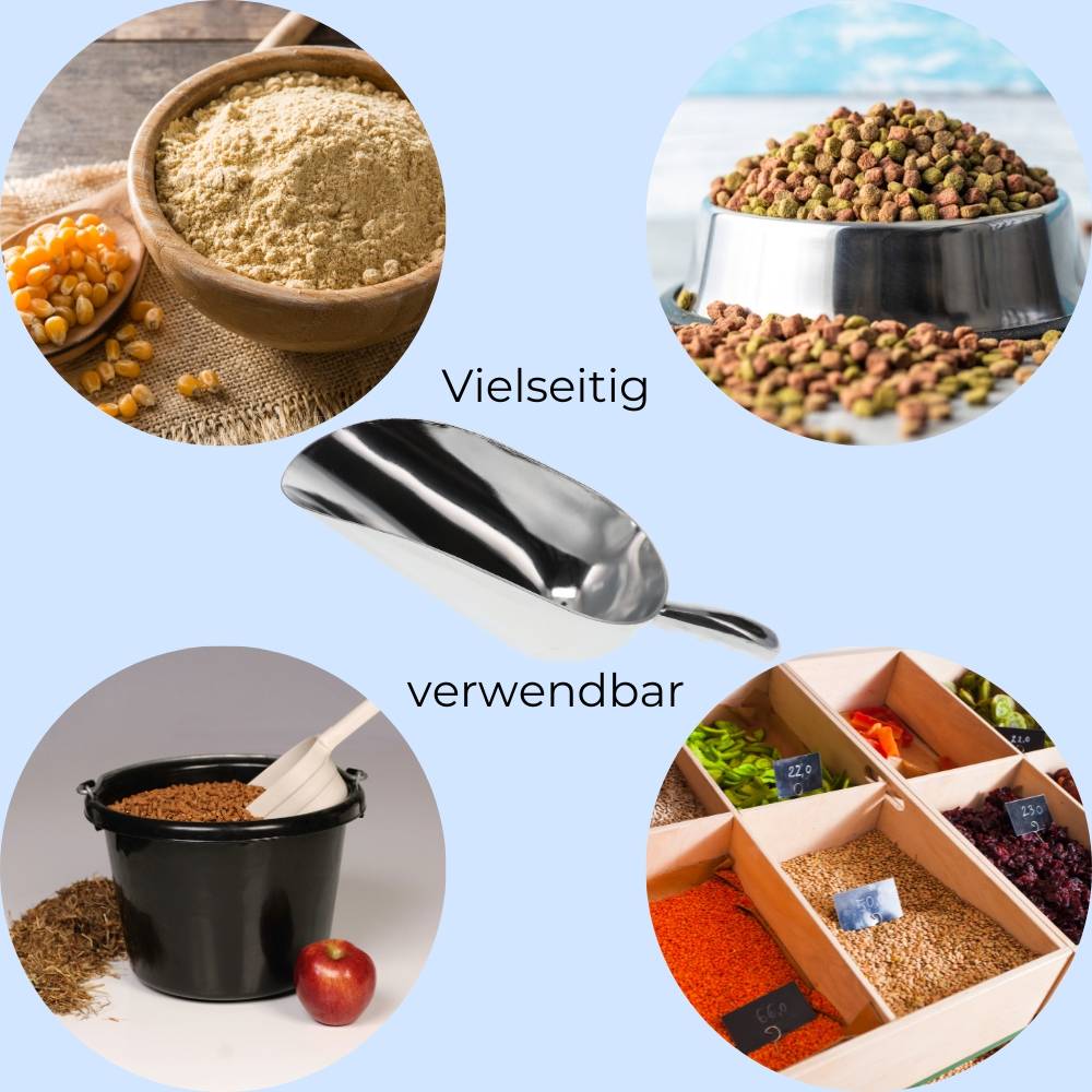 2x Futterschaufel Pferd Aluminium 2500 ml Mehlschaufel Eisschaufel Abwiegeschaufel Sackschaufel Getreideschaufel Schaufel Metall