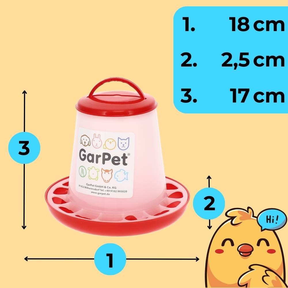 2x Futterautomat Hühner 1,5 Kg Futterspender Hühner Futtertrog Küken Hühnerfutter Automat Hühner Zubehör Geflügel Futternapf