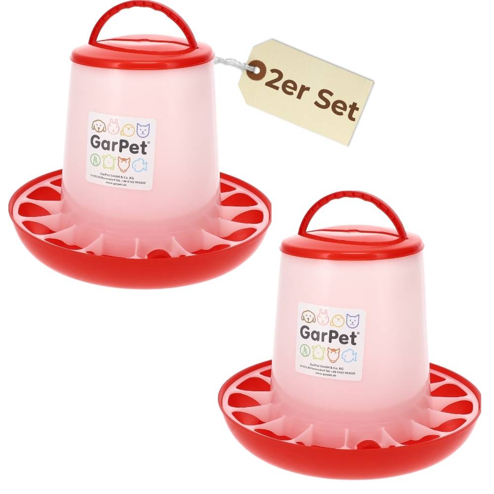 2x Futterautomat Hühner 6 Kg Futterspender Hühner Futtertrog Küken Hühnerfutter Automat Hühner Zubehör Geflügel Futternapf