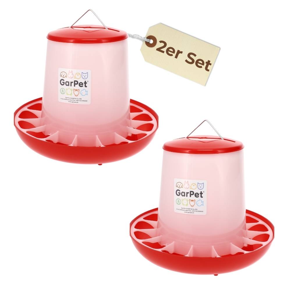 2x Futterautomat Hühner 10 Kg Futterspender Hühner Futtertrog Küken Hühnerfutter Automat Hühner Zubehör Geflügel Futternapf