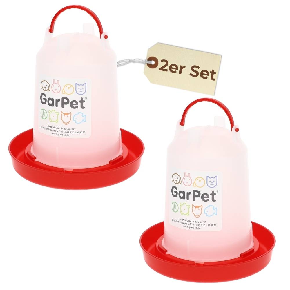 2x Hühnertränke 1,5 L Geflügeltränke Hühnerzubehör Wasserspender Hühner Kükentränke Wassertränke Hühner Hühnertränke Automatisch Tränke