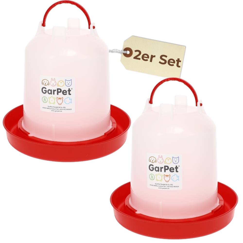 2x Hühnertränke 6 L Geflügeltränke Hühnerzubehör Wasserspender Hühner Kükentränke Wassertränke Hühner Hühnertränke Automatisch Tränke