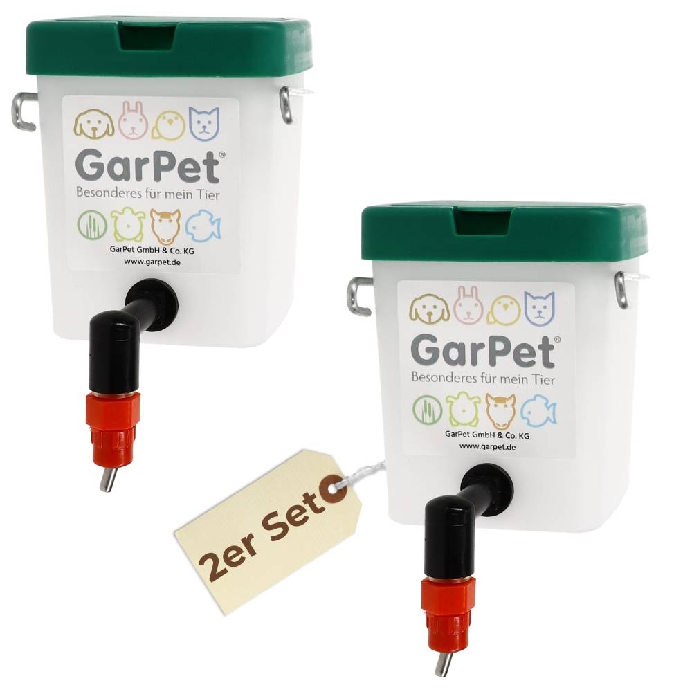 2x Nippeltränke 500 ml Wassertränke Hühnertränke Kükentränke Trinkflasche Kaninchen Hamster Wasserspender Hasentränke Geflügeltränke