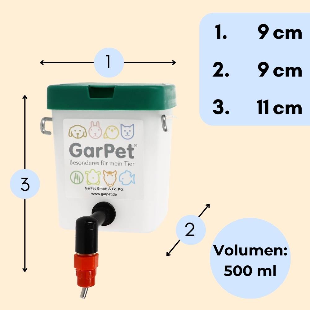 2x Nippeltränke 500 ml Wassertränke Hühnertränke Kükentränke Trinkflasche Kaninchen Hamster Wasserspender Hasentränke Geflügeltränke