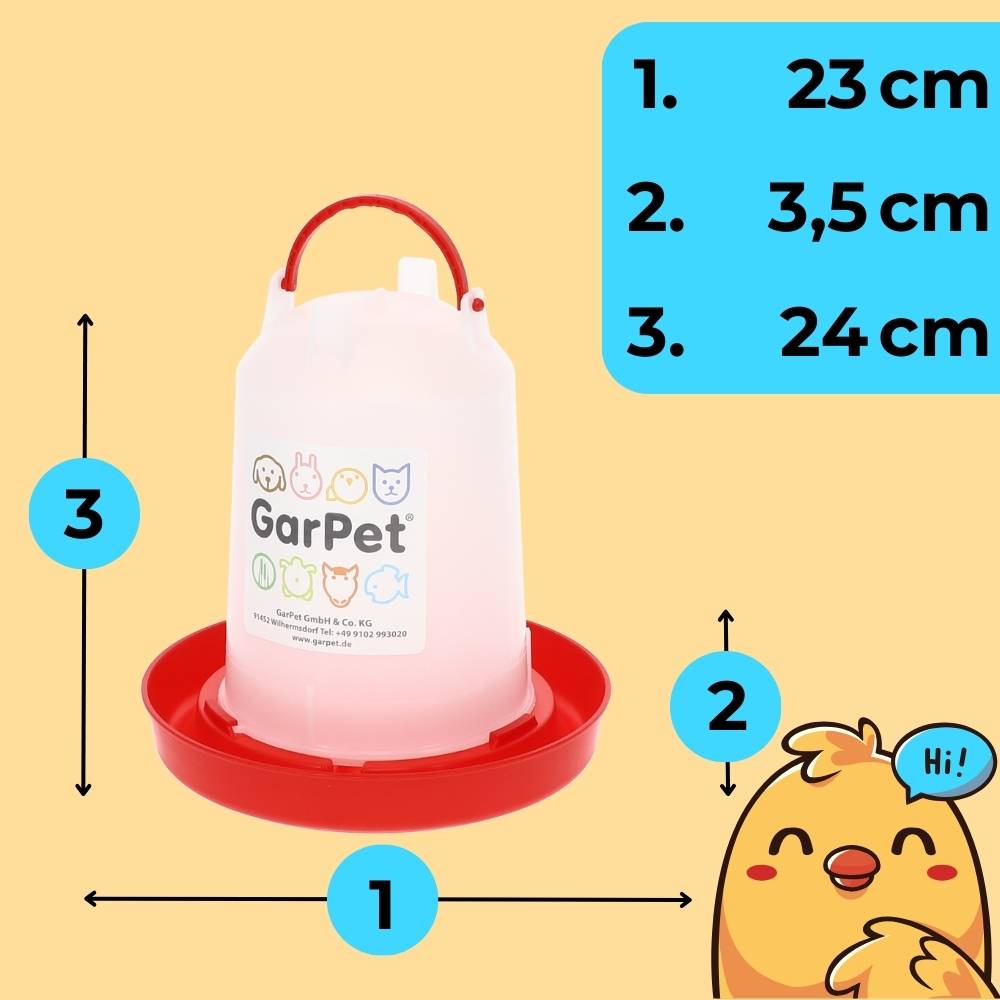 2x Hühnertränke 3 L Geflügeltränke Hühnerzubehör Wasserspender Hühner Kükentränke Wassertränke Hühner Hühnertränke Automatisch Tränke