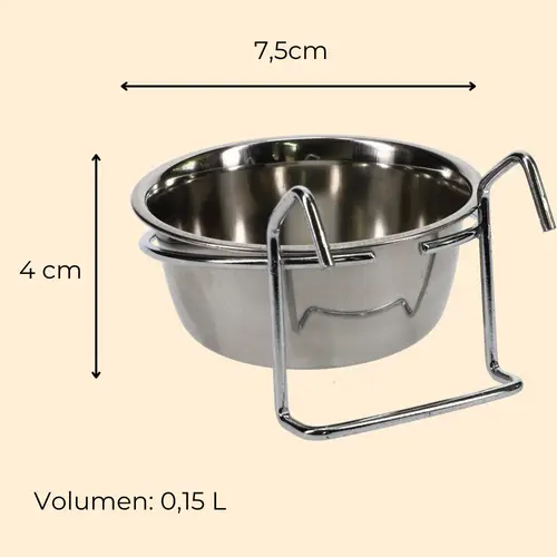 3x Edelstahlnapf zum Einhängen 0,15 L mit Hakenhalterung Vogelnapf Hundenapf Hasen Kaninchen Katzen Napf Futter Wasser Napf 3x Edelstahlnapf zum Einhängen 0,15 L mit Hakenhalterung Vogelnapf Hundenapf Hasen Kaninchen Katzen Napf Futter Wasser Napf